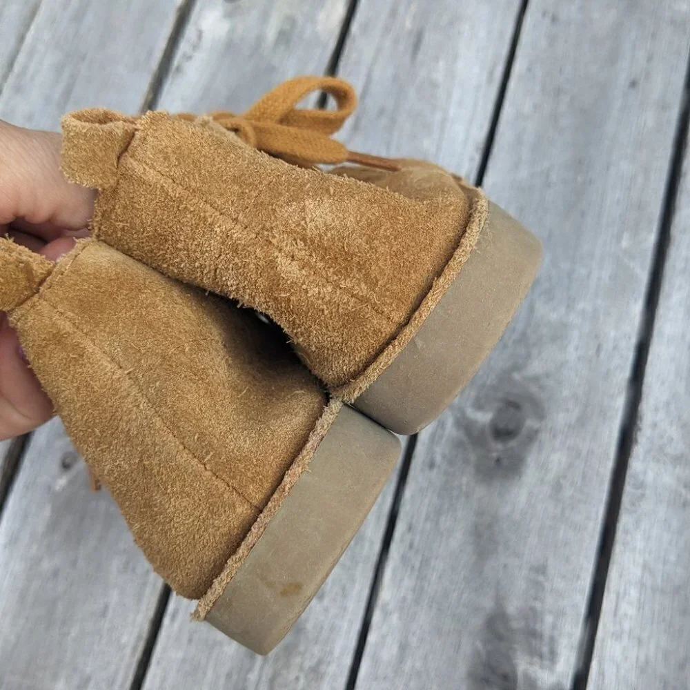 BABY Gap suede lace up booties size 7